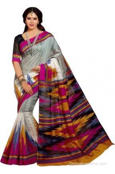 Kajal Sarees Polka Print Bollywood Pure Silk Sari